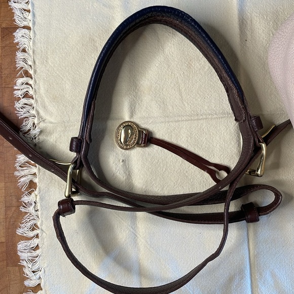 Dooney and Bourke Vintage Teton bag- Exquisite! Bone, Navy and Brown - Picture 12 of 17